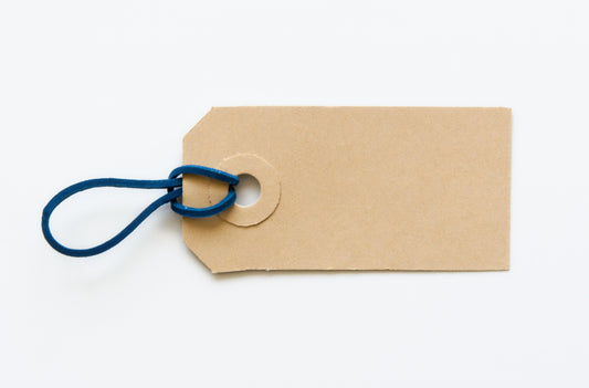 DEPON Swing Tags Blue Ring Brown Label