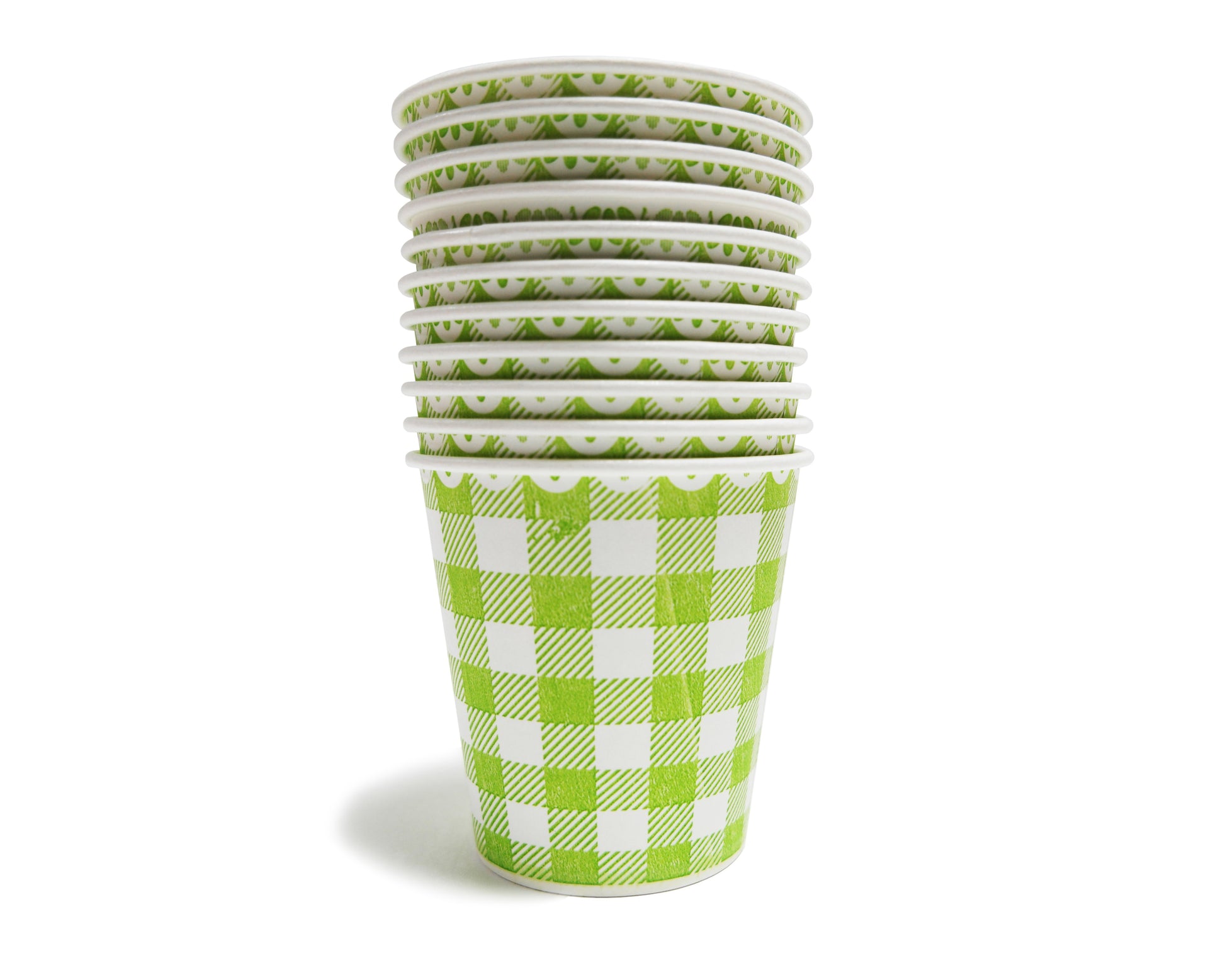 DEPON Paper Cups Vintage Green Checkered Cup